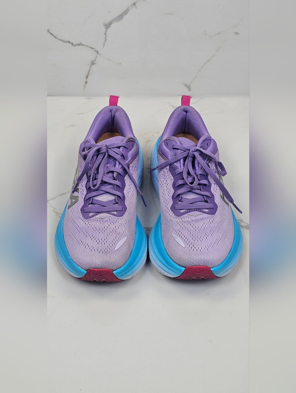HOKA ONE ONE Bondi 8 Women’s Size 10B Purple Blue Max Cushion Running Shoes - Picture 4 of 13